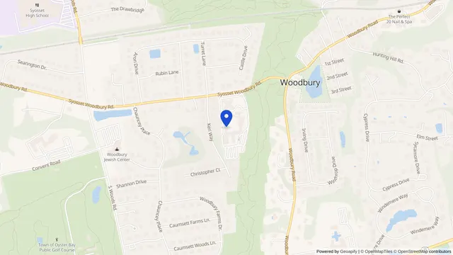 Map showing the location of Cold Spring Hills Center for Nursing & Rehabilitation at 378 Syosset-Woodbury Road, Woodbury, NY 11797, served by DachiPlus medical transportation.