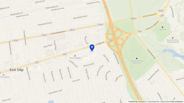 Map showing the location of Momentum at South Bay at 340 East Main Street, East Islip, NY 11730, served by DachiPlus medical transportation.