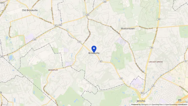 Map showing the location of Brookville at Brookville, Nassau County, NY, served by DachiPlus medical transportation.